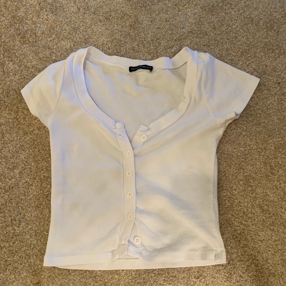 brandy button up crop top